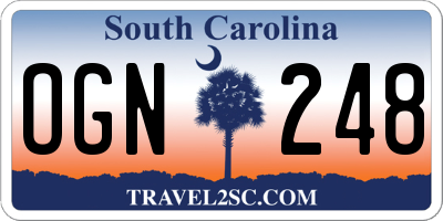 SC license plate OGN248