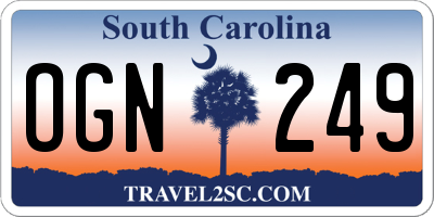 SC license plate OGN249