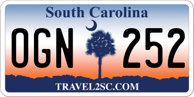 SC license plate OGN252