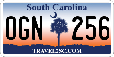 SC license plate OGN256