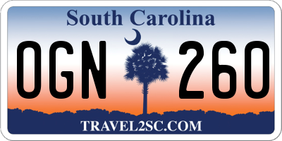 SC license plate OGN260