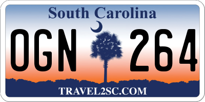 SC license plate OGN264
