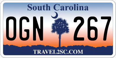 SC license plate OGN267