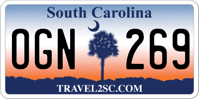 SC license plate OGN269
