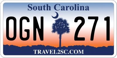 SC license plate OGN271