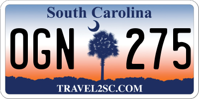 SC license plate OGN275