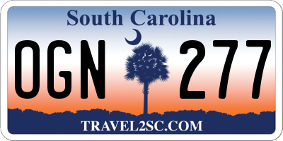 SC license plate OGN277