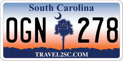 SC license plate OGN278
