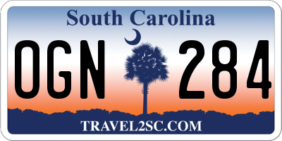 SC license plate OGN284