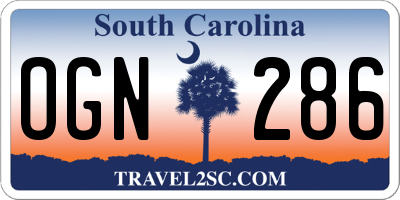 SC license plate OGN286