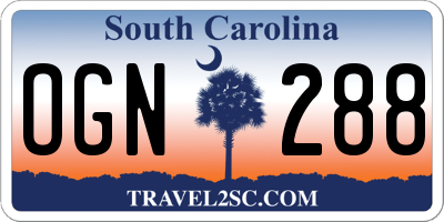 SC license plate OGN288
