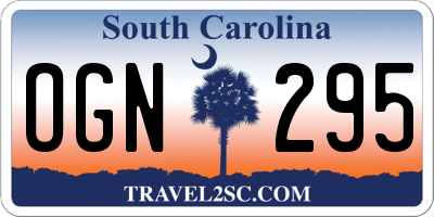 SC license plate OGN295