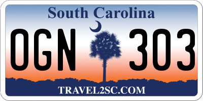 SC license plate OGN303