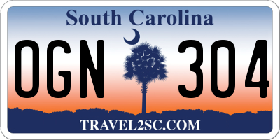 SC license plate OGN304