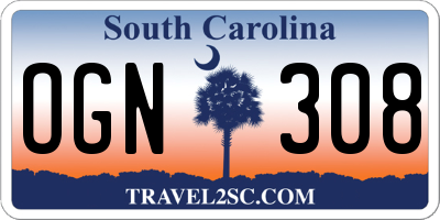SC license plate OGN308