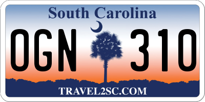 SC license plate OGN310