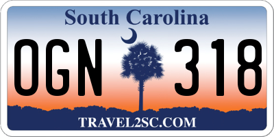 SC license plate OGN318