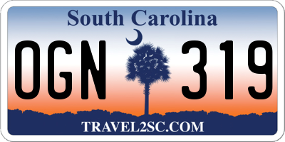 SC license plate OGN319