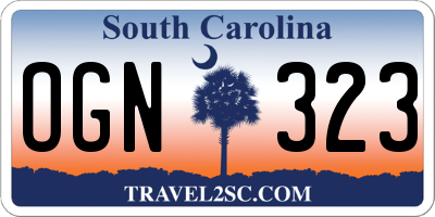 SC license plate OGN323