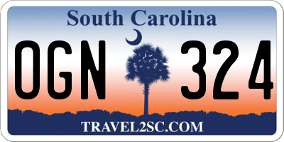 SC license plate OGN324