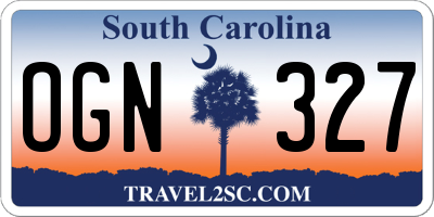 SC license plate OGN327