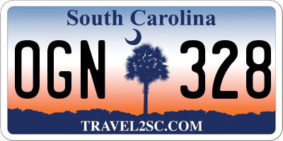 SC license plate OGN328