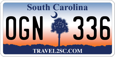 SC license plate OGN336