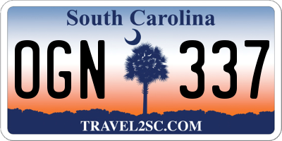 SC license plate OGN337