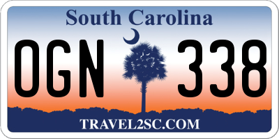 SC license plate OGN338