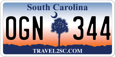 SC license plate OGN344