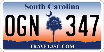SC license plate OGN347