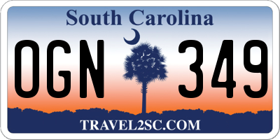 SC license plate OGN349