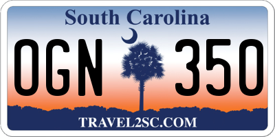 SC license plate OGN350