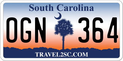 SC license plate OGN364
