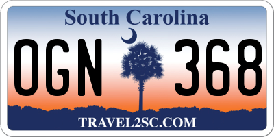 SC license plate OGN368