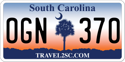 SC license plate OGN370