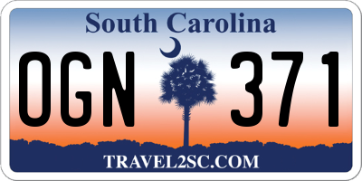 SC license plate OGN371