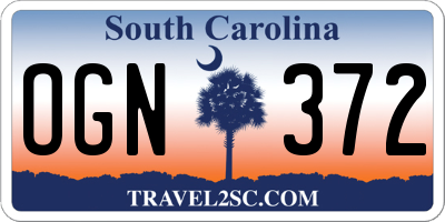 SC license plate OGN372