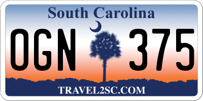 SC license plate OGN375