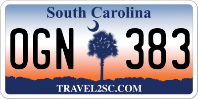 SC license plate OGN383
