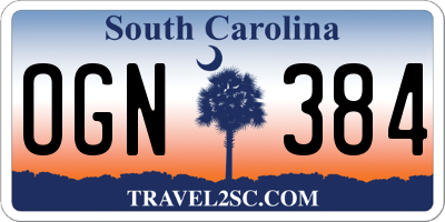SC license plate OGN384
