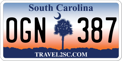 SC license plate OGN387