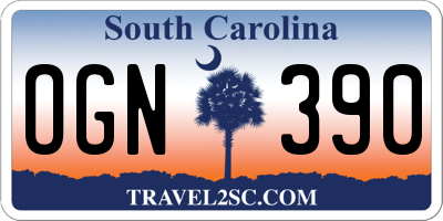 SC license plate OGN390