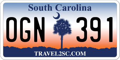 SC license plate OGN391