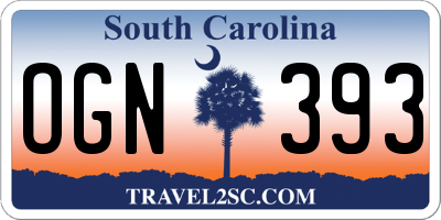SC license plate OGN393