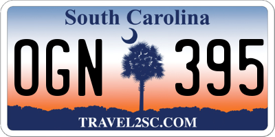 SC license plate OGN395
