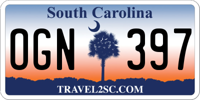 SC license plate OGN397