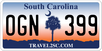SC license plate OGN399