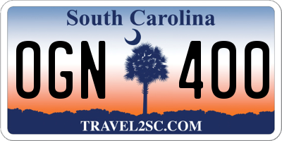SC license plate OGN400