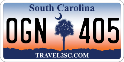 SC license plate OGN405
